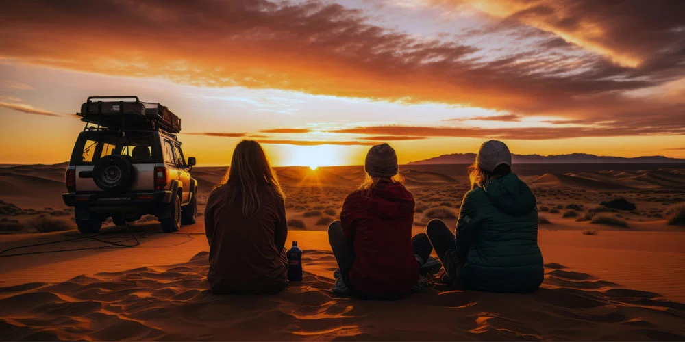 Morning Desert Safari Dubai with sunrise view and dune bashing